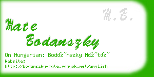 mate bodanszky business card